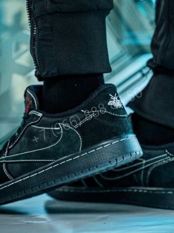 Кеды Nike Travis Scott&Air Jordan 1 Low "Black Phantom"