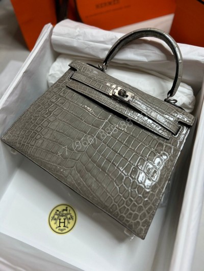 Сумка Hermes из кожи крокодила 25 см