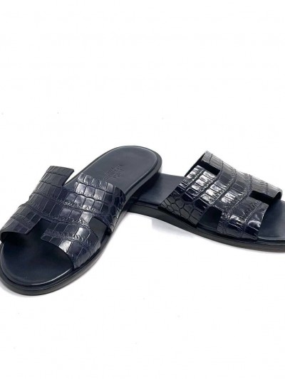 Шлепанцы Hermes Izmir Sandal из кожи крокодила