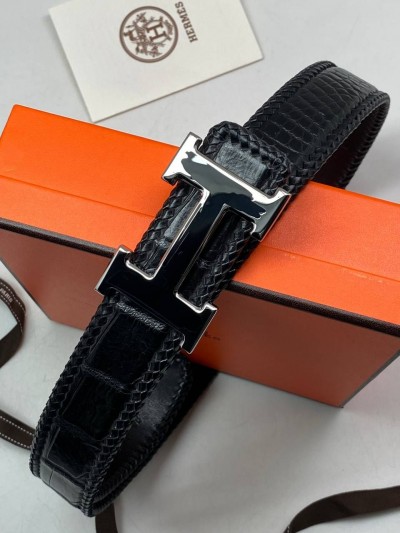 Ремень Hermes из кожи крокодила