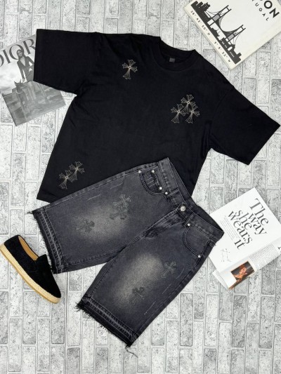 Джинсовые шорты Chrome Hearts