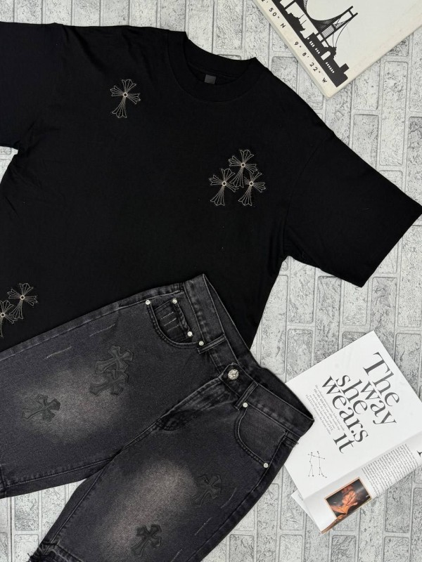 Джинсовые шорты Chrome Hearts