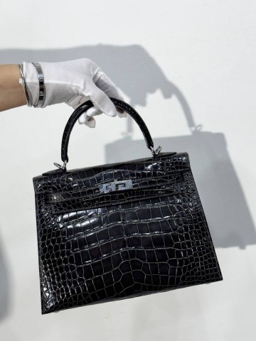 Сумка Hermes из кожи крокодила 25 см