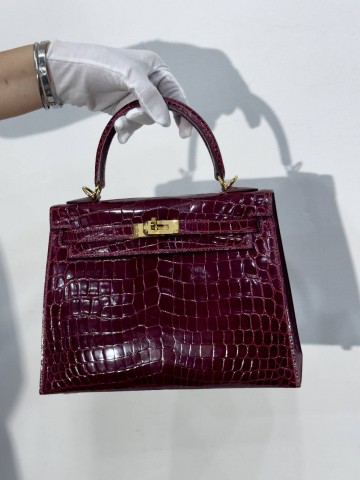 Сумка Hermes из кожи крокодила 25 см