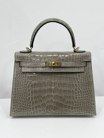 Сумка Hermes из кожи крокодила 25 см