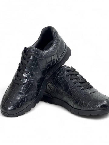 Кроссовки Kiton из кожи крокодила