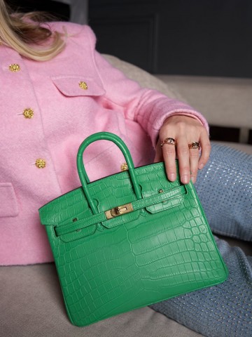 Сумка Hermes из кожи крокодила 25 см