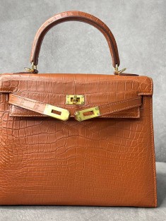 Сумка Hermes из кожи крокодила 25 см