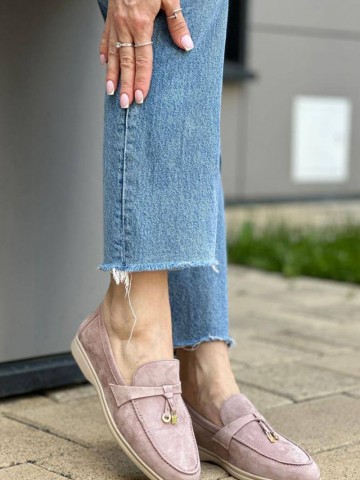 Женские замшевые лоферы Loro Piana Open Walk