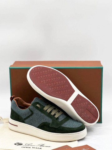 Комбинированные кроссовки Loro Piana Newport - Green