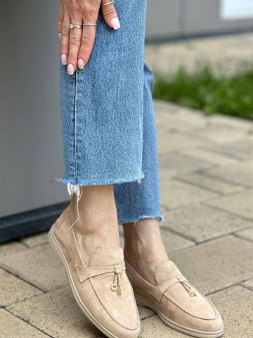 Женские замшевые лоферы Loro Piana Open Walk