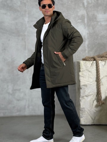 Парка цвета хаки Loro Piana logo-patch