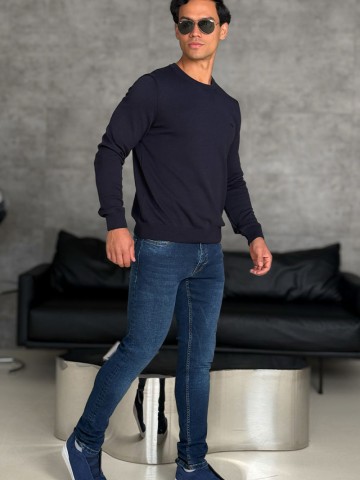 Мужской тёмно-синий джемпер Loro Piana