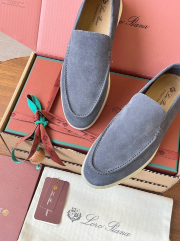 Замшевые лоферы Loro Piana Premium - Grey