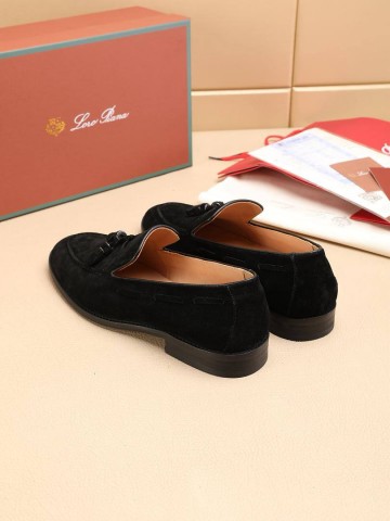 Замшевые лоферы Loro Piana tassel - Black
