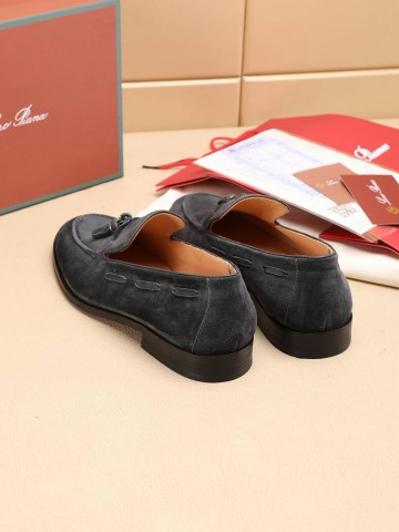 Замшевые лоферы Loro Piana tassel - Grey