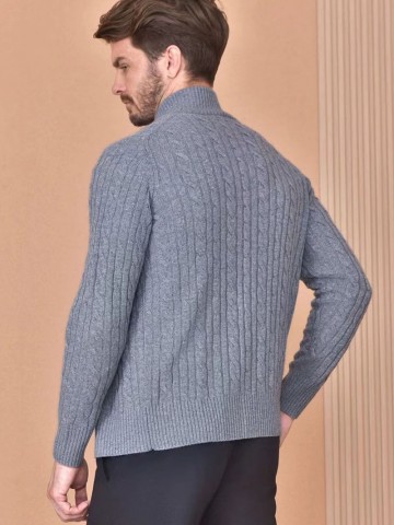 Кашемировый свитер Loro Piana Premium zip-up - Grey