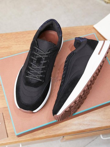 Замшевые кроссовки Loro Piana Week End Walk - Black