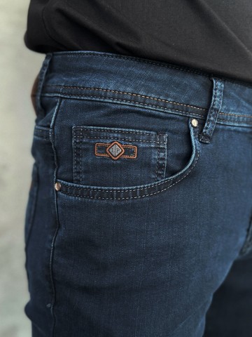 Мужские джинсы тёмно-синего цвета Loro Piana straight fit