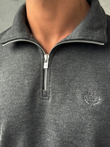 Утеплённая кофта Loro Piana zip-neck - Grey