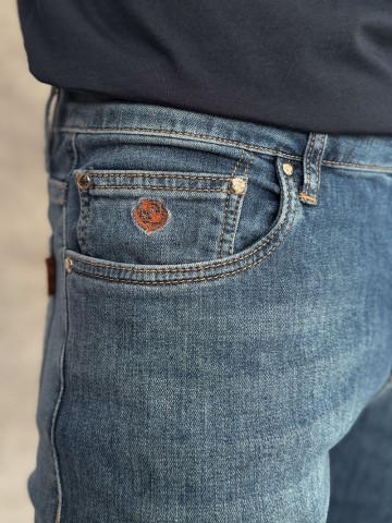 Мужские джинсы светло-синего цвета Loro Piana regular fit