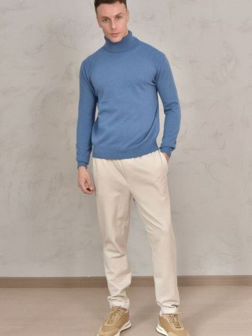 Мужская водолазка Loro Piana Premium - Lake Blue