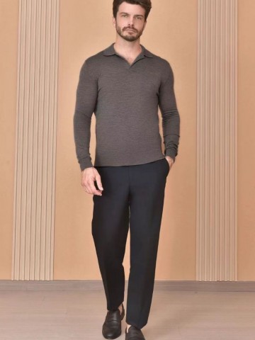 Поло с длинным рукавом Loro Piana Premium - Gray Coffee