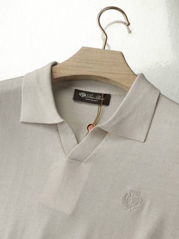 Поло с длинным рукавом Loro Piana premium - Navy