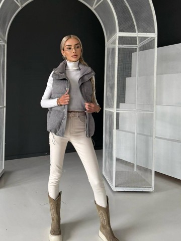 Женская серая жилетка Loro Piana premium