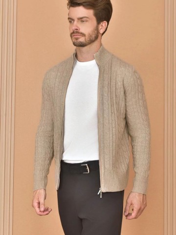 Кашемировый свитер Loro Piana Premium zip-up - Beige