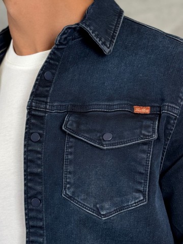 Джинсовая рубашка Loro Piana тёмно-синего цвета