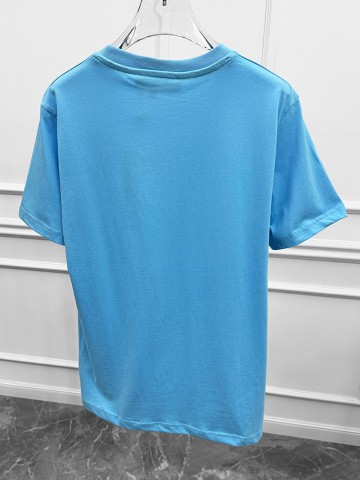 Футболка голубого цвета Loro Piana logo-embroidered