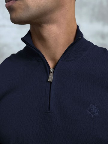 Мужская кофта Loro Piana zip neck - Navy