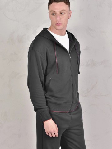 Кофта на молнии Loro Piana Premium signature logo - Grey