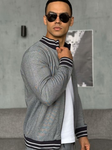 Кофта на молнии Loro Piana logo-embroidered - Blue / Grey