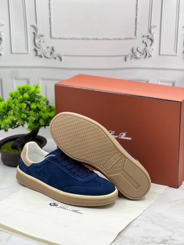 Замшевые кроссовки Loro Piana Tennis Walk - Navy
