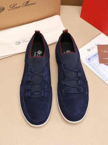 Замшевые кроссовки Loro Piana Soho Walk - Navy