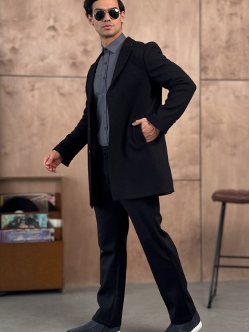 Мужское пальто чёрного цвета Loro Piana