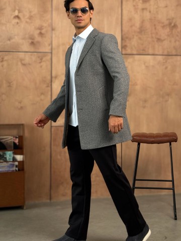 Мужское пальто серого цвета Loro Piana