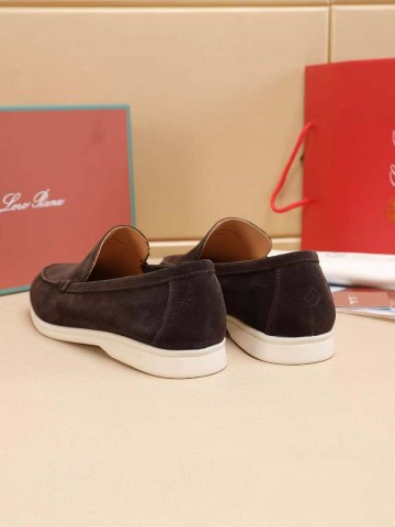 Мужские замшевые лоферы Loro Piana Summer Walk - Brown