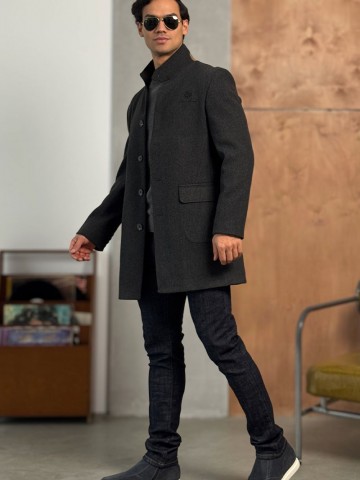 Мужское пальто серого цвета Loro Piana