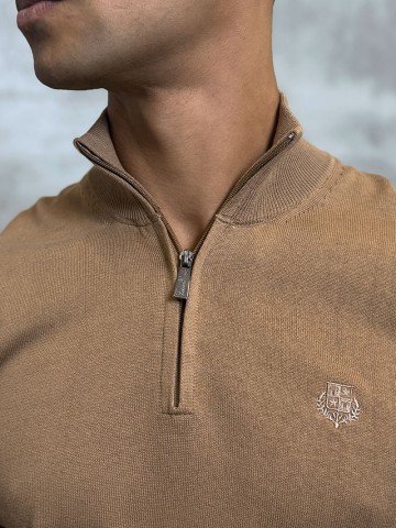 Мужская кофта Loro Piana zip neck - Brown