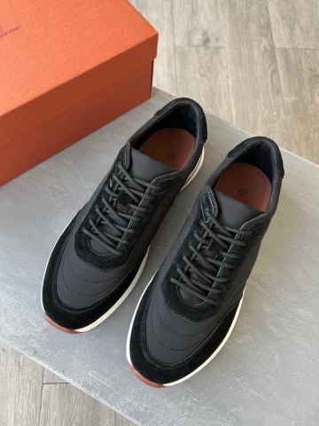 Замшевые кроссовки Loro Piana Week End Walk - Black