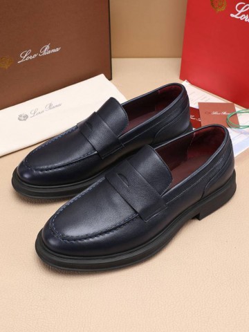 Кожаные лоферы Loro Piana Travis - Navy