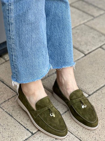 Женские замшевые лоферы Loro Piana Open Walk