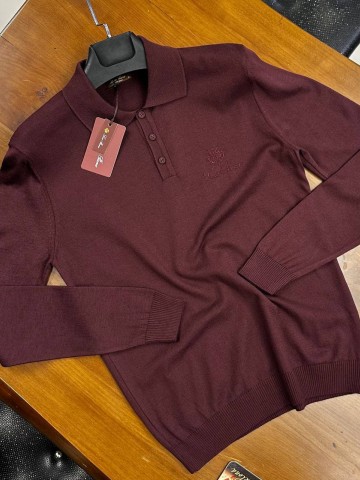 Поло с длинным рукавом Loro Piana бордового цвета