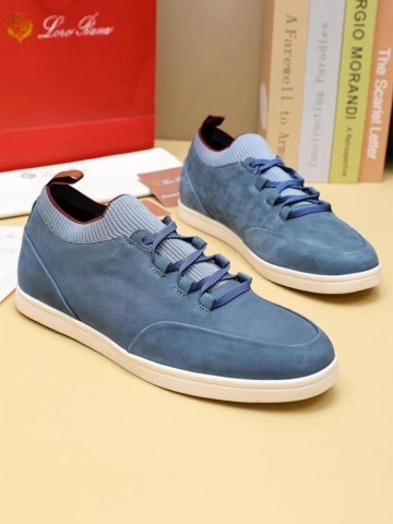 Замшевые кроссовки Loro Piana Soho Walk - Blue