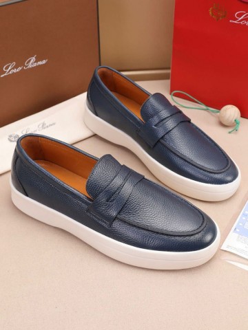 Кожаные лоферы Loro Piana Summer Walk - Navy