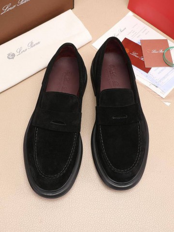 Замшевые лоферы Loro Piana Travis - Black