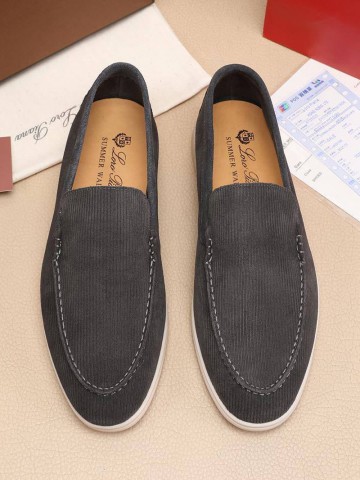 Мужские лоферы Loro Piana Summer Walk - Dark Grey